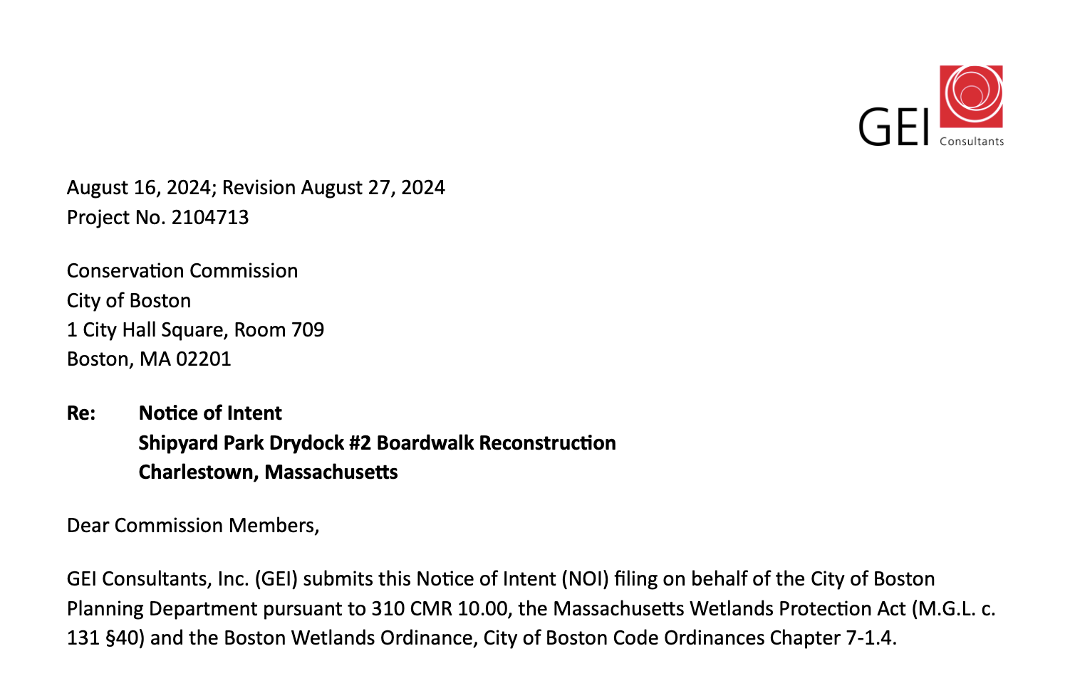 Shipyard Park Boardwalk Repair GEI Engineering Consult NOI Submission 2024